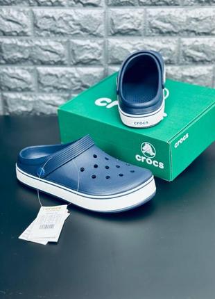 Мужские кроксы crocs тёмно-синие шлёпанцы крокс6 фото