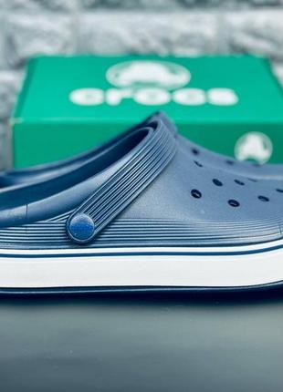 Мужские кроксы crocs тёмно-синие шлёпанцы крокс4 фото