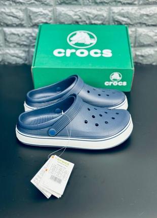 Мужские кроксы crocs тёмно-синие шлёпанцы крокс3 фото