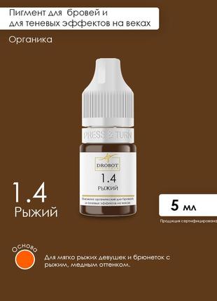 Пігмент 1.4 рудий drobot pigments для перманенту брів3 фото