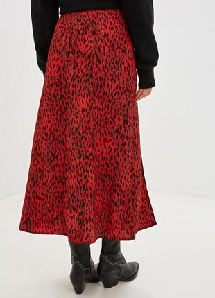 (120)чудесная длинная юбка topshop  с разрезами в леопардовый принт/размер 10/383 фото