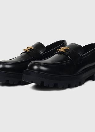 Лоферы женские celine черные новые туфли кожаные 36, 37, 38, 39, 401 фото