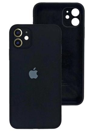 Чехол fiji silicone case full camera для apple iphone 12 бампер накладка с защитой камеры black