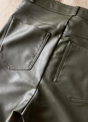 Кожаные леггинсы лосины брюки из экокожи zara p. s7 фото