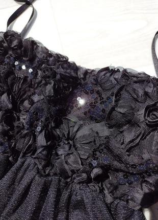 Шикарная пышная фатиновая вечерняя чёрная блуза g&y6 фото