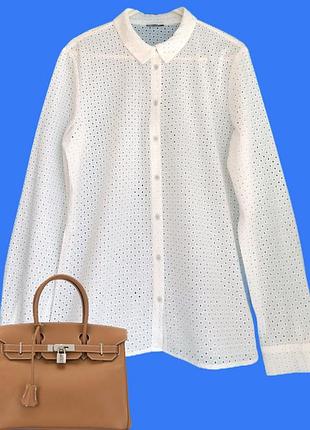 Біла ♥️♥️♥️ бавовняна блуза з прошвы sixth sense.