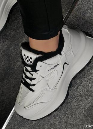 Зимние кроссовки fashion женские белые кроссовки на меху5 фото