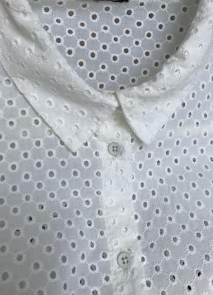 Белая ♥️♥️♥️ хлопковая блузка из прошвы sixth sense.8 фото
