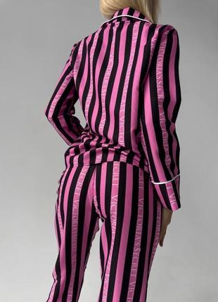 Стильная черная женская пижама для дома и сна victoria's secret, комплект пижамный 3 в 1 для девушки vs полоса3 фото