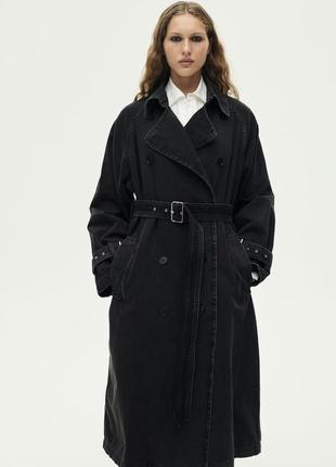 Джинсовый тренч zara denim collection