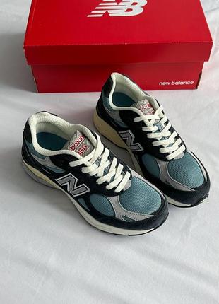 Крутые женские кроссовки new balance miusa 990te3 blue синие8 фото