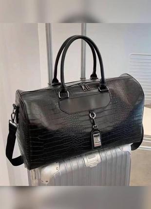 Дорожня сумка під шкіру крокодила, брендові дорожні сумки, сумка в літак