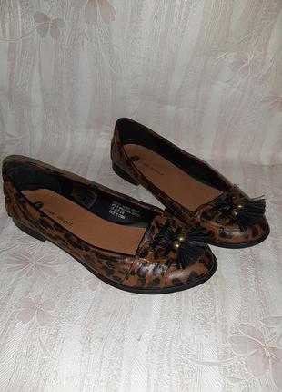 Леопардовые туфли балетки с кисточками впереди1 фото