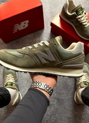 New balance 574 stone island весна-літо-осінь натуральний замш