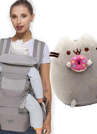 Хипсит, эрго-рюкзак, кенгуру переноска baby carrier 6 в 1 серий и пушин кэт pusheen cat с пончиком (vol-9710)