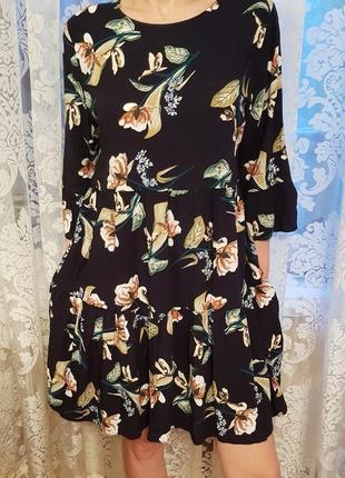 Эффектное трендовое трехярусное платье принт цвета вискоза chicoree