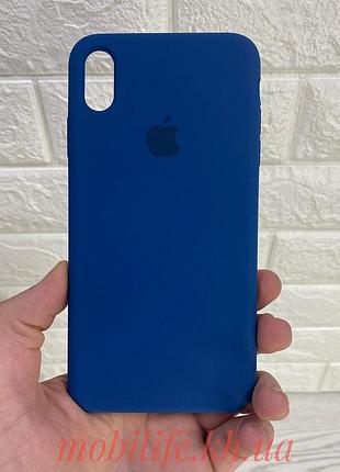 Чохол silicon case iphone xs max blue cobalt ( силіконовий чохол iphone xs max з мікрофіброю)