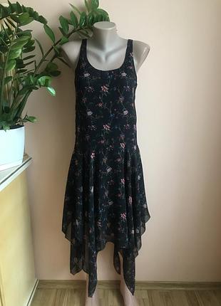 Фірмове шовкове плаття від pablo з асиметричной спідницею s, 36