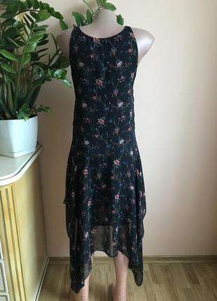 Фирменное шёлковое платье от  pablo с асиметричной юбкой s, 365 фото