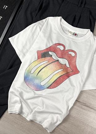 Футболка с принтом the rolling stones h&m