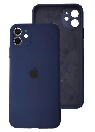 Чехол fiji silicone case full camera для apple iphone 12 бампер накладка с защитой камеры dark blue