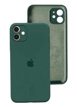 Чохол fiji silicone case full camera для apple iphone 12 бампер накладка із захистом камери pine green