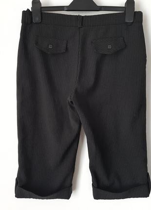 Чорні бриджі капрі шорти в смужку теплі3 фото