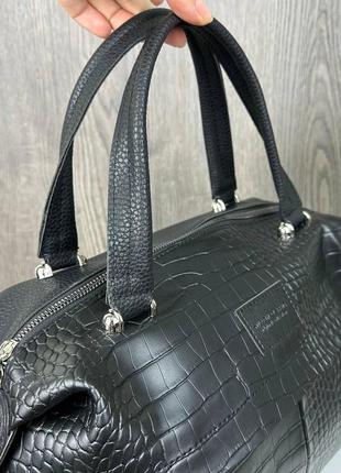 Качественная женская сумка под кожу рептилии, модная женская сумочка на плечо под кожу крокодила4 фото