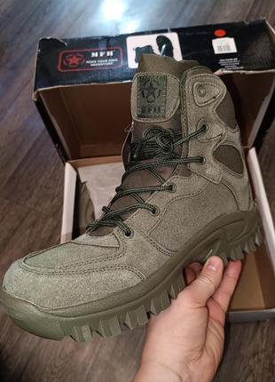 Ботинки военные ботинки тактические берцы mfh commando - зеленые olive green масло 45
