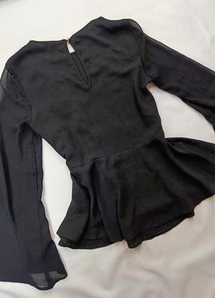 Женская черная блуза блузка с прозрачными рукавами river island3 фото