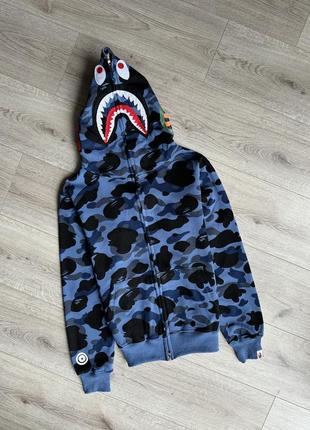 Bape shark зіп худі бейп акула