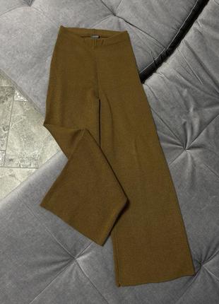 Вʼязані брюки темно-гірчичного кольору1 фото