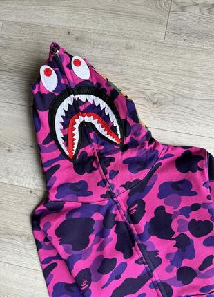 Bape shark зип худи бейп2 фото