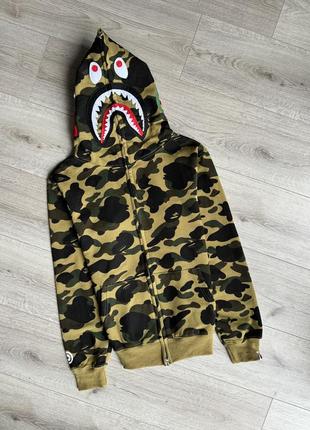 Бейп худи зип bape shark