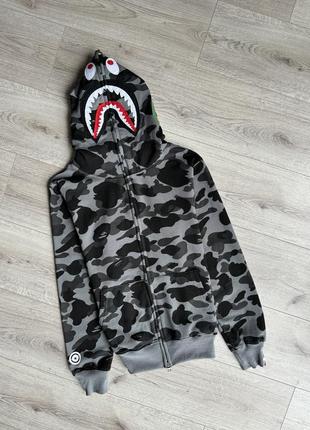 Bape shark зип худи бейп1 фото