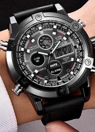 Качественные мужские наручные часы с подсветкой, стильные часы на руку для мужчин с секундомером