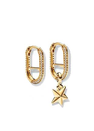 Срібні сережки pandora me pave shine 269682c01 підвіска в комплекті ...