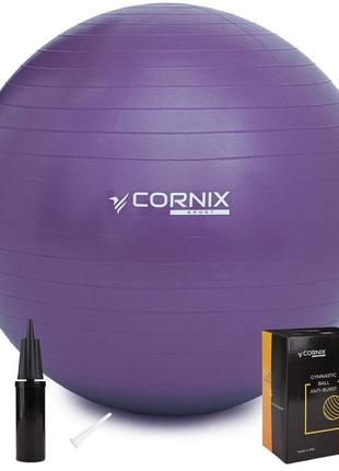 М'яч для фітнесу (фітбол) cornix 85 см anti-burst xr-0250 violet poland