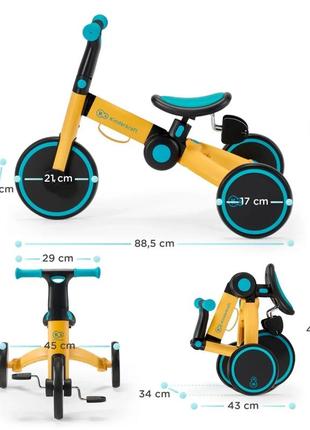 Триколісний велосипед біговел 3в1 kiderkraft 4trike flower blue6 фото