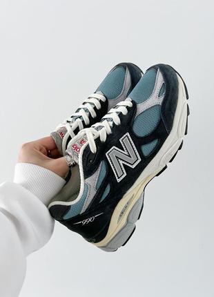 Крутые женские кроссовки new balance miusa 990te3 blue синие9 фото