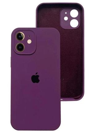 Чохол fiji silicone case full camera для apple iphone 12 бампер накладка із захистом камери dark purple