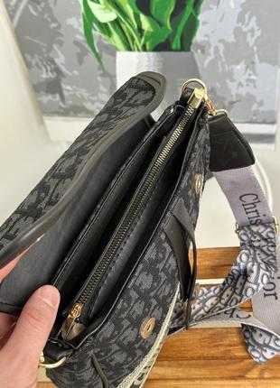 ❤️ сумочка dior седло текстиль с надписью ❤️2 фото