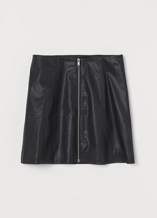 Новая кожаная, под кожу юбка h&m