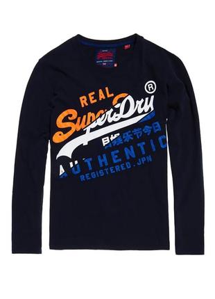 Лонгслів superdry vintage authentic long sleeve tee eclipse navy