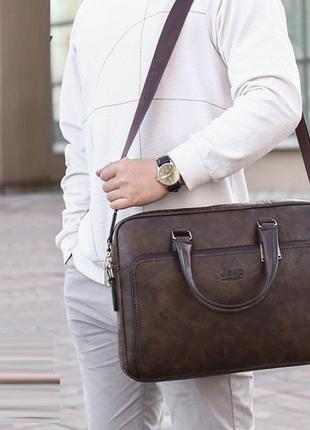 Мужская офисная сумка для документов джип, мужской деловой портфель для бумаг jeep4 фото