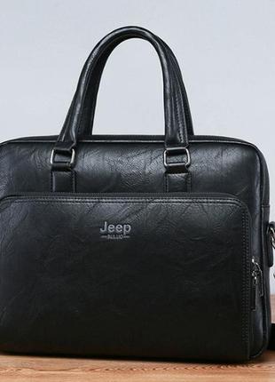 Мужская офисная сумка для документов джип, мужской деловой портфель для бумаг jeep2 фото