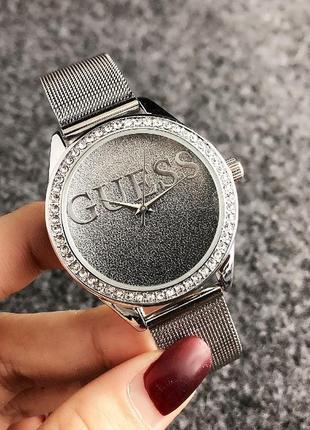 Женские стильные металлические наручные часы, брендовые часы с камушками для девушки guess6 фото