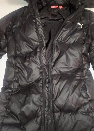 Куртка пуховик тепла puma черная, xs/s6 фото