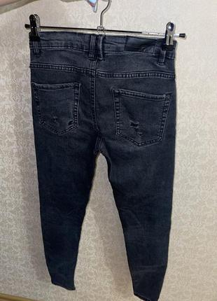 Оригинальные скинни брюки серые джинсы6 фото