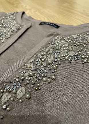 Вышитая кашемировая кофта болеро вышиванка